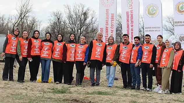 Konya'nın ilçesinde erozyon sahasına fidan dikildi