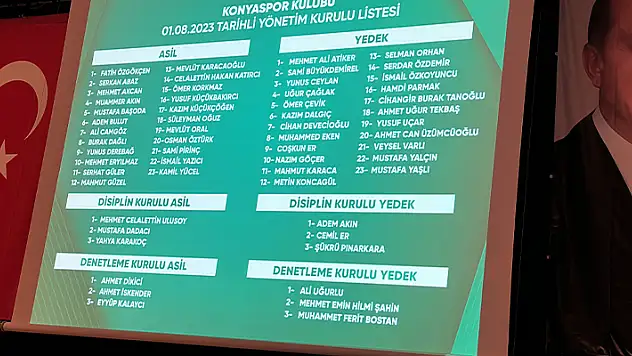 Konyaspor'da yönetim belli oldu!