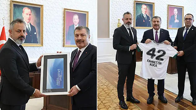 Konyaspor'dan Bakan Koca'ya ziyaret