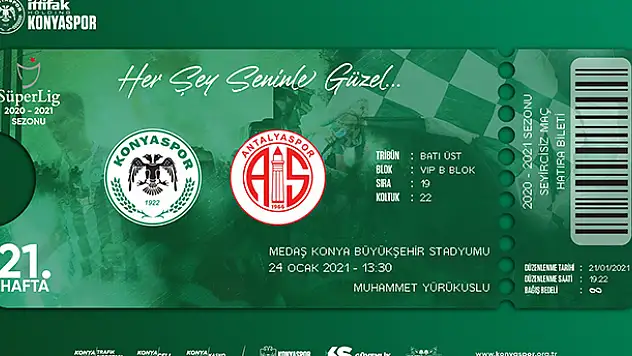 Konyaspor'dan hatıra bileti