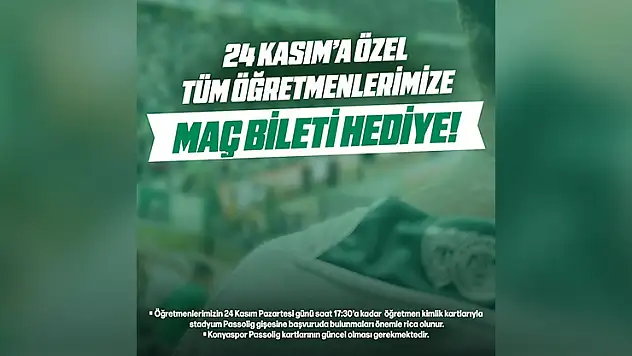 Konyaspor'dan öğretmenlere jest!