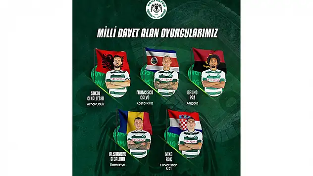Konyasporlu 5 isme milli davet

