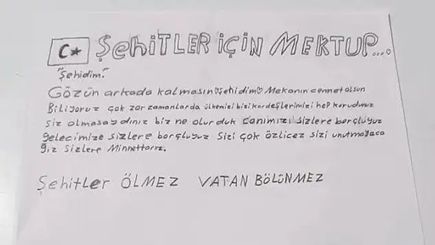 Koruma altındaki çocuklardan Mehmetçik'e mektup
