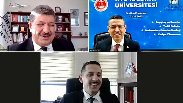 KTO Karatay Üniversitesinin konferansına Sayıştay Başkanı Seyit Ahmet Baş konuk oldu