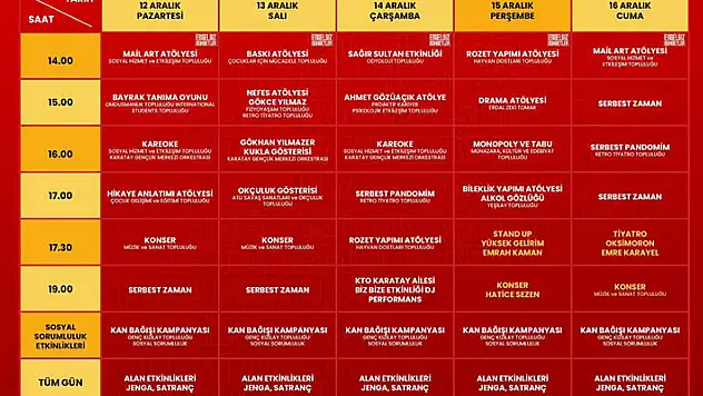 KTO Karatay'da geleneksel soba başı sohbetleri için geri sayım başladı
