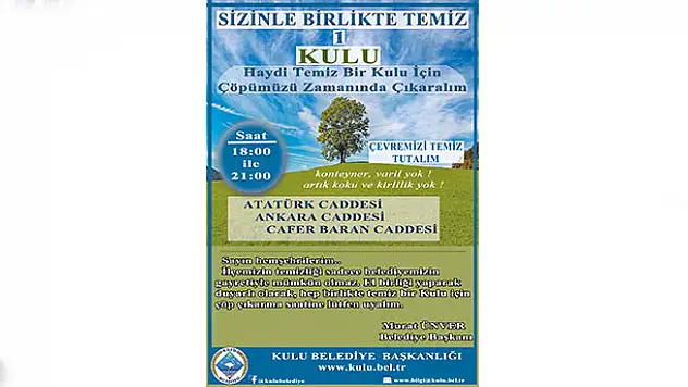 Kulu'da çöp konteynerleri kalktı