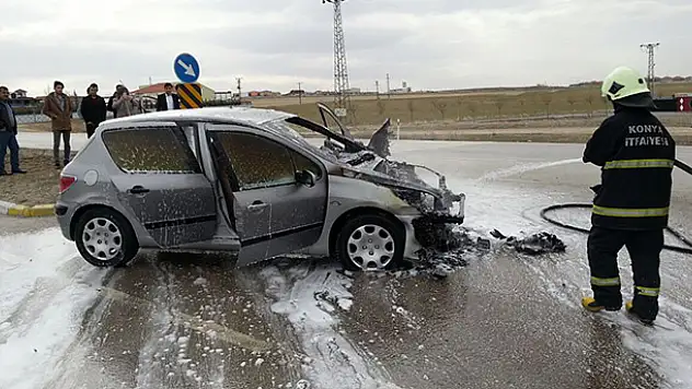 Kulu'da otomobil yangını