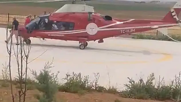 Kulu'da kalp krizi geçiren hasta için helikopter ambulans havalandı