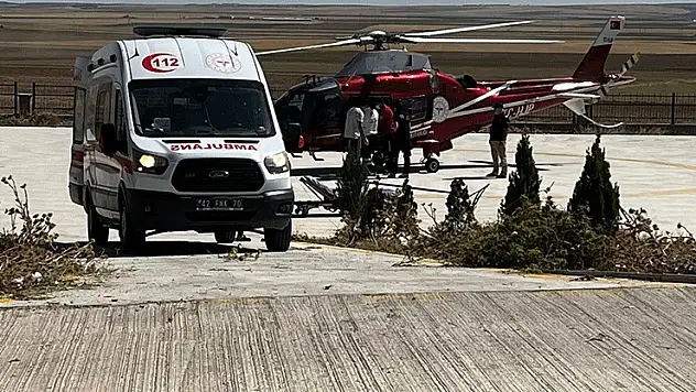 Kulu'da mide kanaması geçiren gurbetçiye hava ambulansı