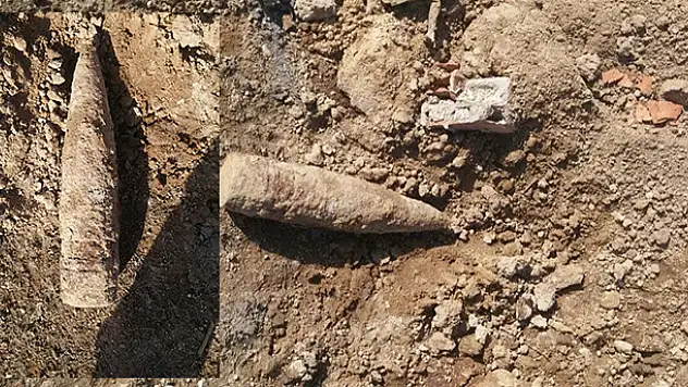 Kurtuluş Savaşı'ndan kaldığı tahmin edilen top mermisi bulundu