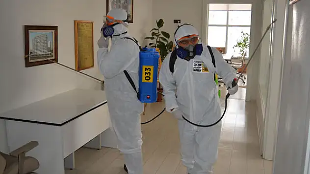Kurumlar, tedbir amaçlı dezenfekte ediliyor