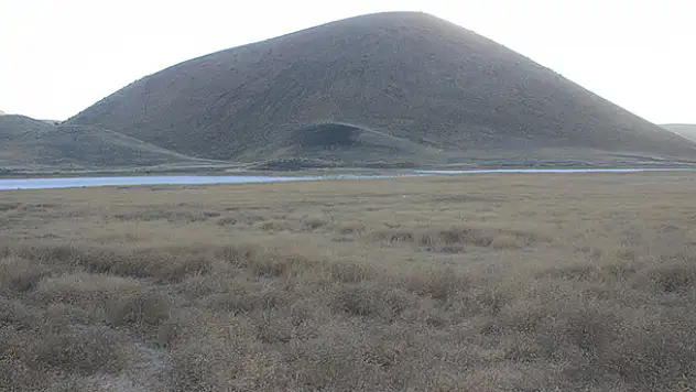 Kuruyan Meke Gölü'nün üstünü yabani otlar kapladı