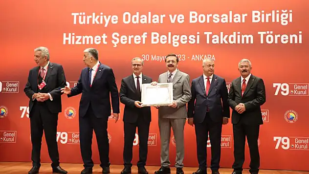 Kütükcü, TOBB Hizmet Şeref Belgesi aldı
