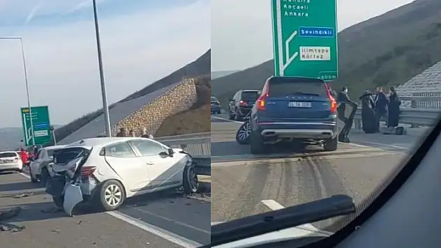 Kuzey Marmara Otoyolu'nda 8 araç zincirleme kazaya karıştı: 4 yaralı
