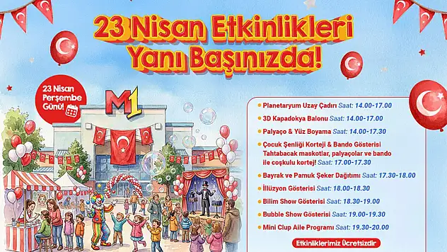 M1 Konya AVM'de 23 Nisan sürprizi