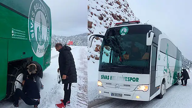 Mahsur kalan futbolcuları Karayolları kurtardı