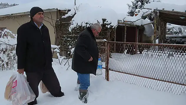 Mahsur kalan köpeklere yiyecek götürdü
