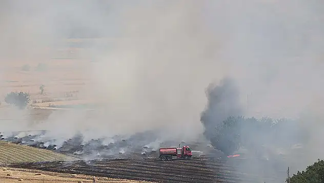 Manisa'da buğday tarlasında yangın 100 dönüm alan yandı
