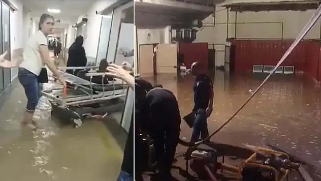 Manisa'da sağanak: Hastaneyi su bastı
