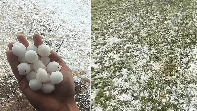 Mardin'de dolu tarım arazilerine zarar verdi oluşan hortum kamerada