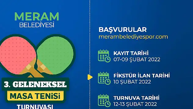 Masa Tenisi Turnuvası 12-13 Şubat'ta