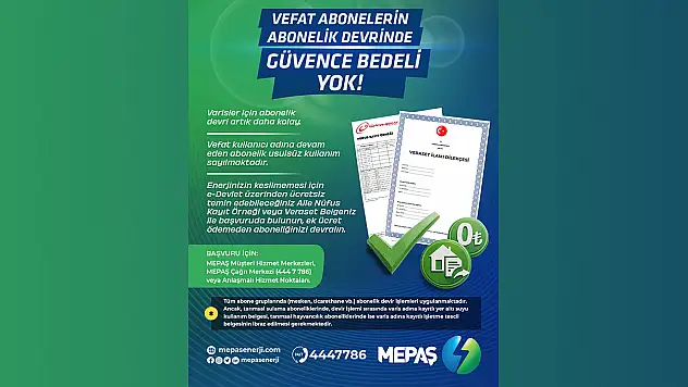 MEPAŞ'tan yeni bir abonelik kolaylığı