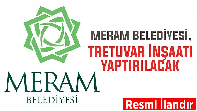 Meram Belediyesi, tretuvar inşaatı yaptıracak