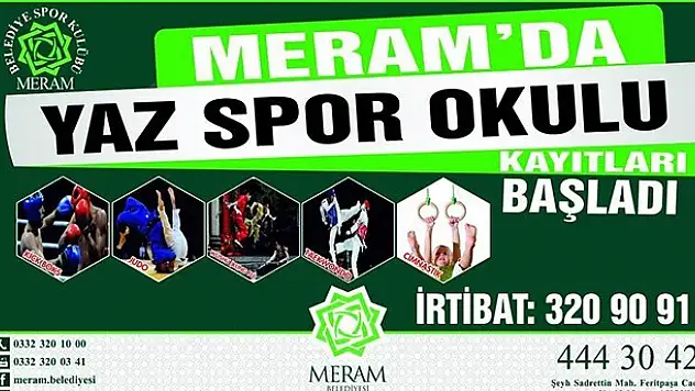 Meram'da Yaz Spor Okulu Kayıtları Sürüyor