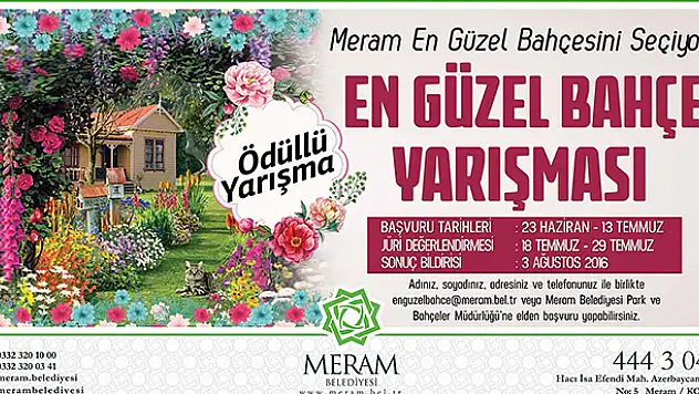Meram en güzel bahçesini seçiyor