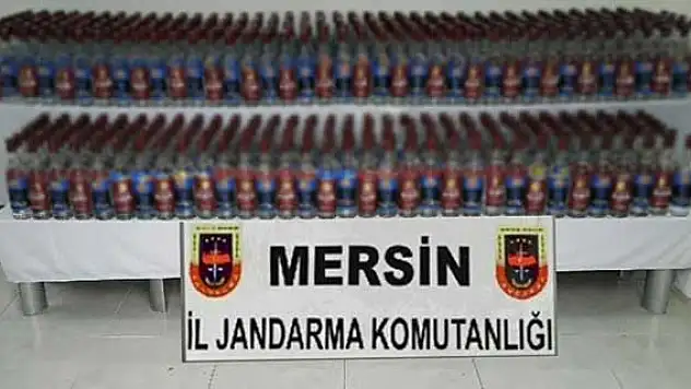 Mersin'de 600 şişe bandrolsüz içki ele geçirildi
