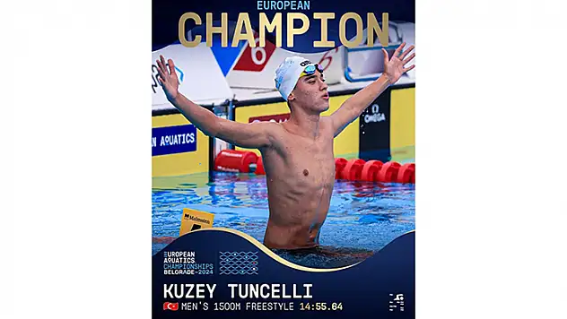 Milli yüzücü Kuzey Tunçelli, Avrupa şampiyonu oldu
