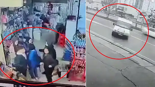 Minibüsün markete daldığı kaza kamerada: 5'i ağır, 6 öğrenci yaralı

