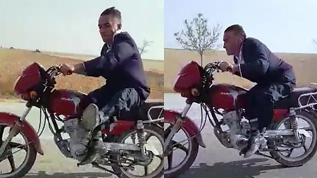 Motosiklet üzerinde yapmadığı kalmadı