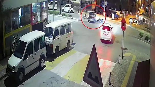 Motosikletli aracın üstünden takla atarak uçtu