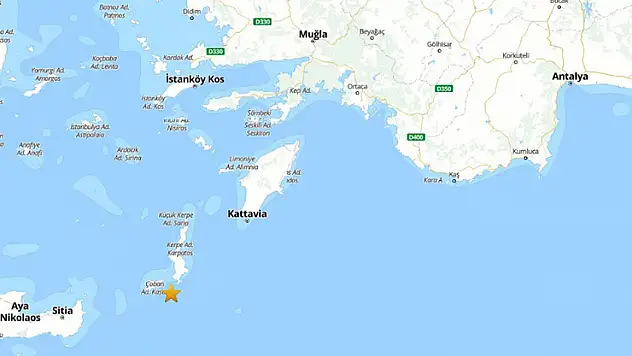 Muğla açıklarında 6 büyüklüğünde deprem