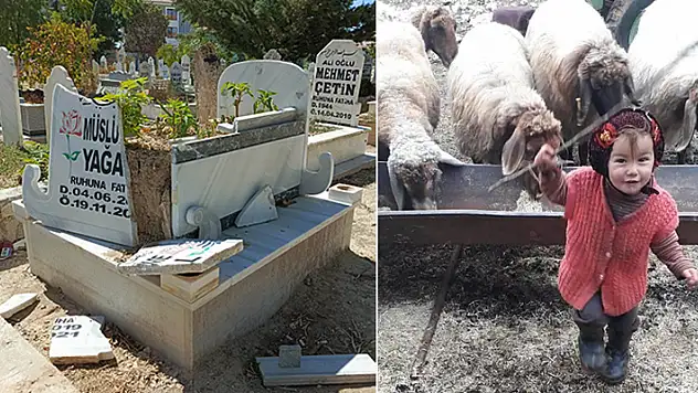 Müslüme'nin mezarındaki mermer kaplama kırıldı
