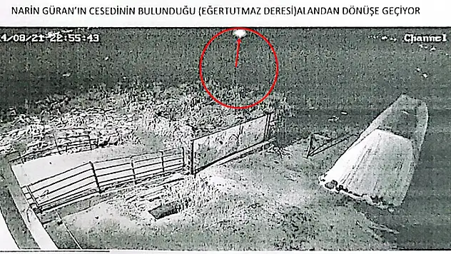 Narin'in kaybolduğu günün gecesi, Salim Güran'ın dere yatağındaki görüntüsü dava dosyasında
