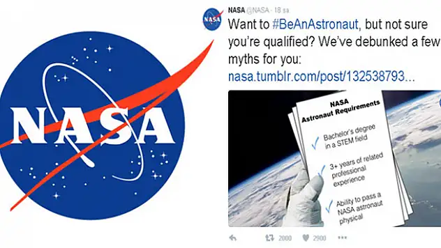 NASA sosyal medyadan Astronot arıyor