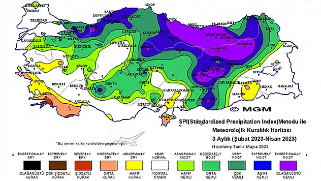 Nisanda yağışlar yüzde 254 arttı, kuraklık haritası yeşile döndü