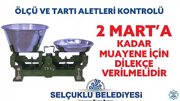 Ölçü ve tartıda son beyan tarihi 2 Mart