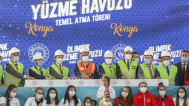 Olimpik yüzme havuzun temeli atıldı