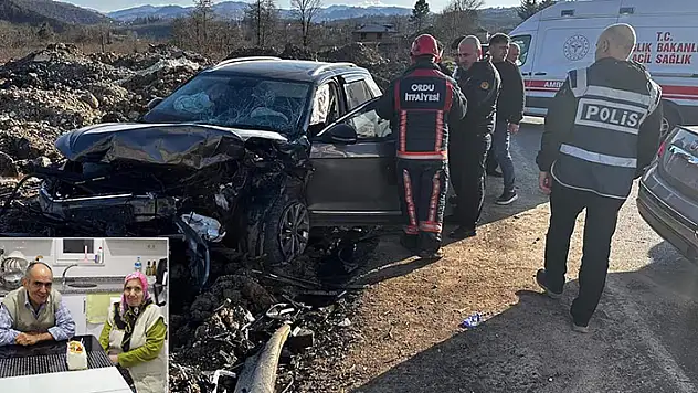 Ordu'da çocuklarının yanına giden çift, kazada öldü

