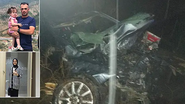 Otomobil şarampole devrildi: Uzman çavuş, eşi ve kızı öldü

