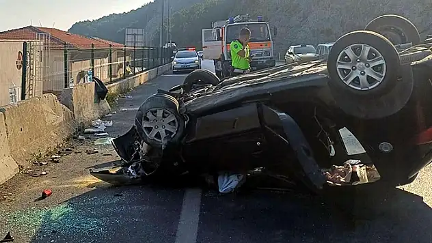Otomobil takla attı: 1'i çocuk, 4 yaralı
