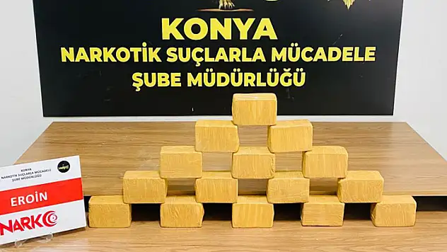 Otomobildeki eroin Konya polisinin dikkatinden kaçmadı
