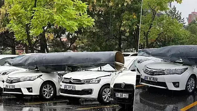 Otomobilin üzerine F-4'ün yakıt tankı düştü! Hasar tespit karmaşası
