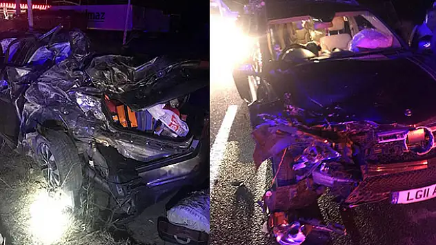 Otomobille cip çarpıştı: 1 ölü, 10 yaralı