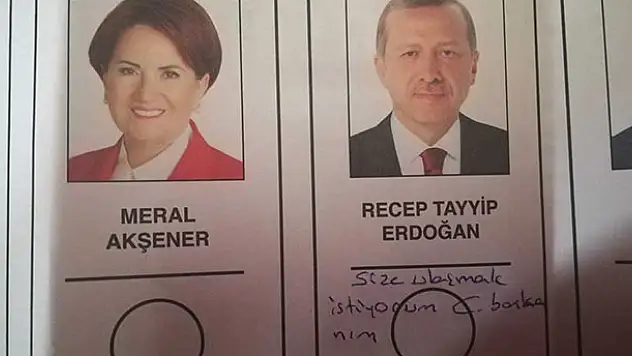 Oy pusulasında Cumhurbaşkanı Erdoğan'a not yazdı