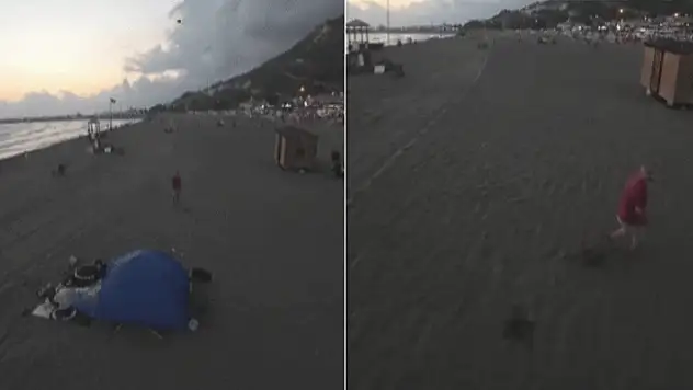 Paraşütçünün üzerine geldiğini gördü, panik yaşadı!
