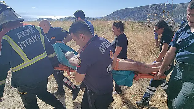 Patlıcan közlerken uçurumdan yuvarlandı